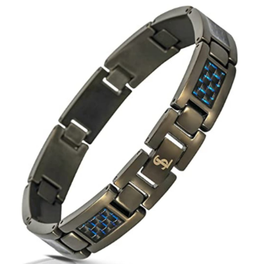 Elegant Grade Steel Men's Carbon Fiber Bracelet
